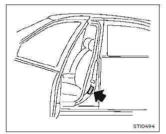 Nissan Ariya. Étiquette d'informations relatives aux pneus et aux capacités de charge