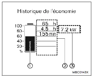 Nissan Ariya. Écran d'informations du véhicule